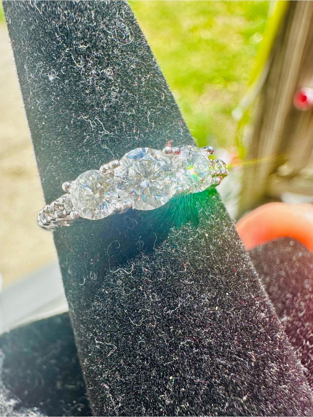New moissanite lab diamond ring band sz 7 & sizable - Picture 6 of 7